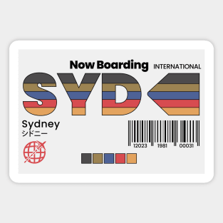 Vintage Sydney SYD Airport Australia Retro Travel Magnet